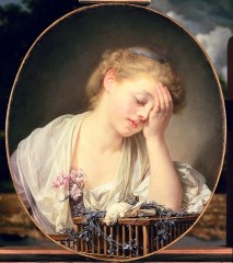 Ill. : Jean-Baptiste Greuze. – « Une jeune fille, qui pleure son oiseau mort », 1765 - Bridgeman Images - Scottish National Gallery, Edinburgh